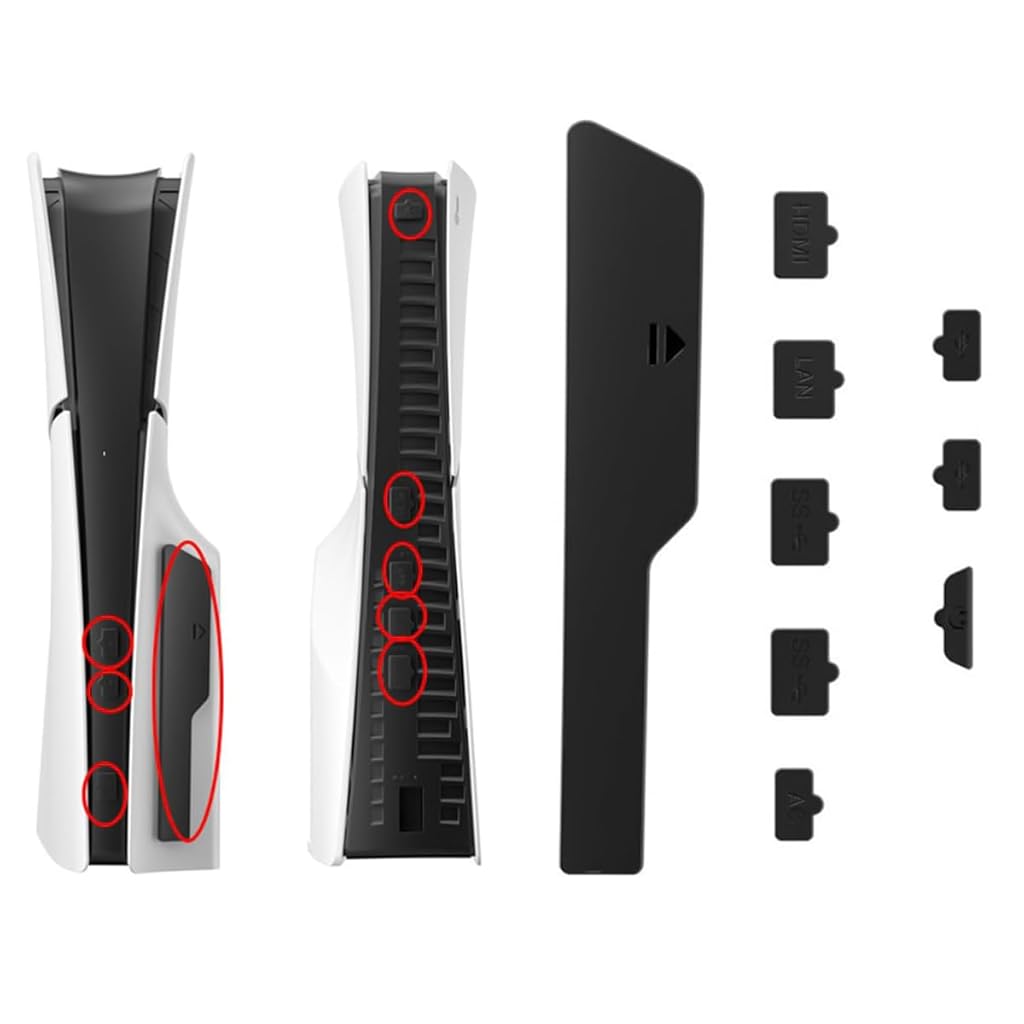 ZORBES Dust Plug for PS5, 9Pcs Dust Plug Kit for PS5/PS5 Slim Console, PS5 Silicone Dust Plugs Protector Antidust Cover Dustproof Plug for Playstation 5 Disk/Digital Console PS5 Slim Game Console Accessories ZORBES Dust Plug for PS5, 9Pcs Dust Plug Kit for PS5/PS5 Slim Console, PS5 Silicone Dust Plugs Protector Antidust Cover Dustproof Plug for Playstation 5 Disk/Digital Console PS5 Slim Game Console Accessories